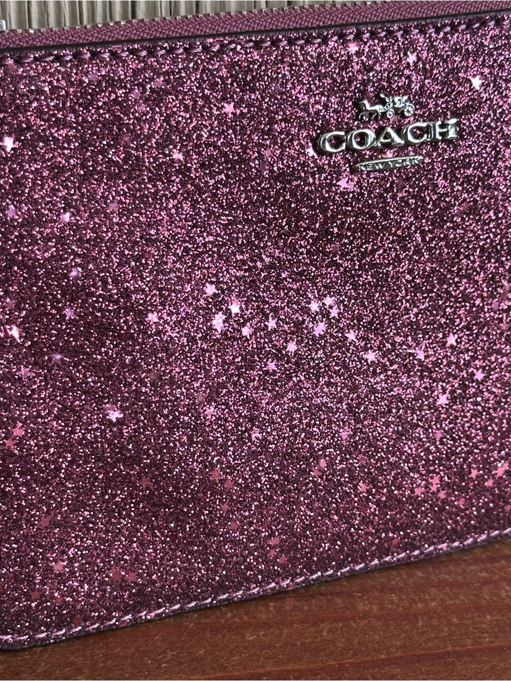 Coach Glitter Wristlet in Sparkling Plum Purple - Picture 4 of 5